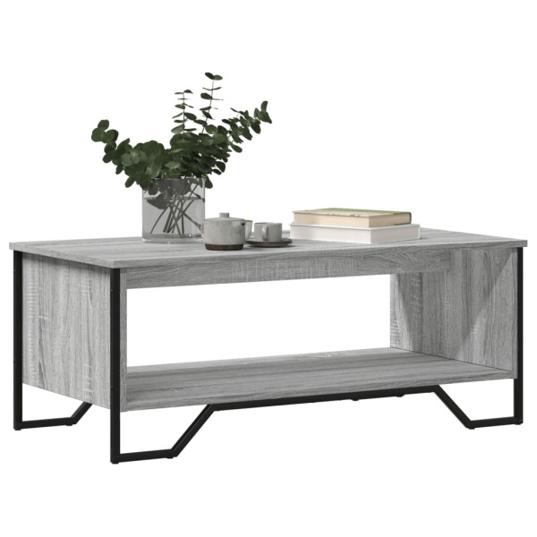 Mesa de centro madera de ingeniería gris Sonoma 100x51x40 cm M 4