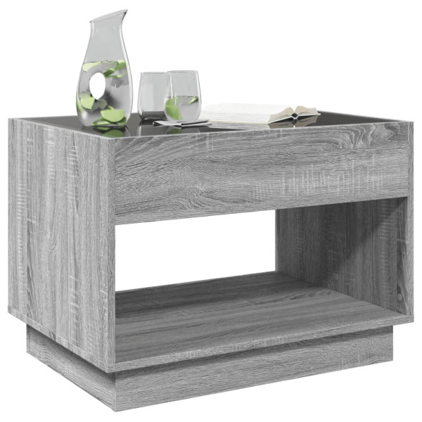 Mesa de centro con Infinity LED gris Sonoma 70x50x50 cm M 4