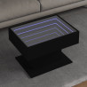 Mesa de centro con LED madera de ingeniería negro 70x50x45 cm 1