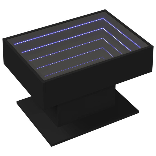Mesa de centro c/ LEDs 70x50x45 cm derivados de madeira preto M 3