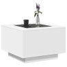Mesa de centro c/LEDs 60x60x40cm contraplacado branco brilhante 5
