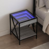 Mesa de centro con Infinity LED gris Sonoma 40x40x49 cm 1