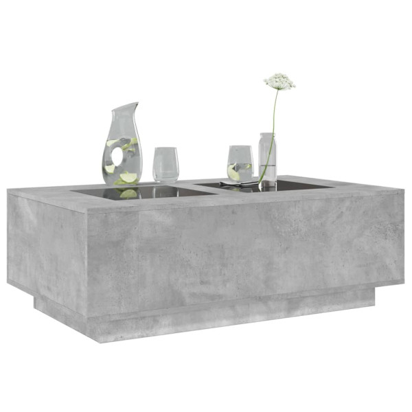 Mesa de centro con Infinity LED gris hormigón 116x69x40 cm M 5