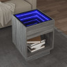 Mesa de centro con Infinity LED gris Sonoma 40x40x50 cm 1