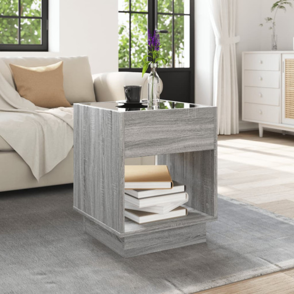 Mesa de centro con Infinity LED gris Sonoma 40x40x50 cm M 4