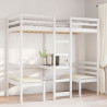 Cama alta c/ secretária/cadeiras 80x200 cm pinho maciço branco 3