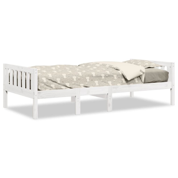 Cama de criança sem colchão 80x200 cm pinho maciço branco M 2