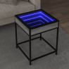 Mesa de centro con Infinity LED gris Sonoma 40x40x51 cm 1