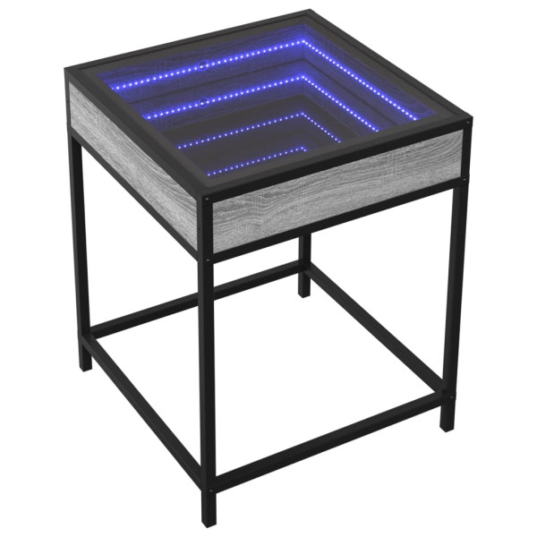Mesa de centro luzes LED Infinity 40x40x51 cm cinzento sonoma M 3
