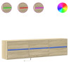 Mueble de TV de pared con LED roble Sonoma 180x31x45 cm 2