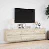 Mueble de TV de pared con LED roble Sonoma 180x31x45 cm 4