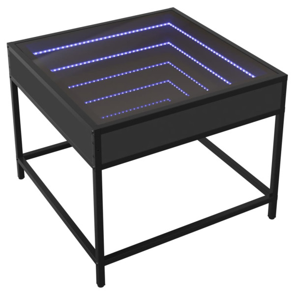 Mesa de centro c/ luzes LED Infinity 50x50x41 cm preto M 3