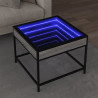 Mesa de centro con Infinity LED gris Sonoma 50x50x41 cm 1