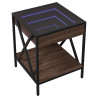 Mesa de centro luzes LED Infinity 40x40x49 cm carvalho castanho 3