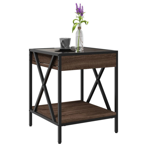 Mesa de centro luzes LED Infinity 40x40x49 cm carvalho castanho M 5