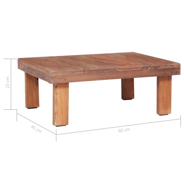 Mesa de centro de madera maciza reciclada 60x45x23 cm M 5