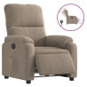 Sillón reclinable eléctrico tela de microfibra gris taupe 2