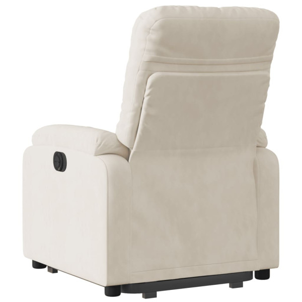 Sillón eléctrico reclinable elevable tela microfibra beige M 4