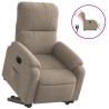 Sillón eléctrico reclinable elevable tela microfibra gris taupe 2