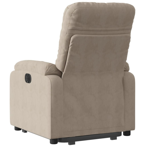 Sillón eléctrico reclinable elevable tela microfibra gris taupe M 4