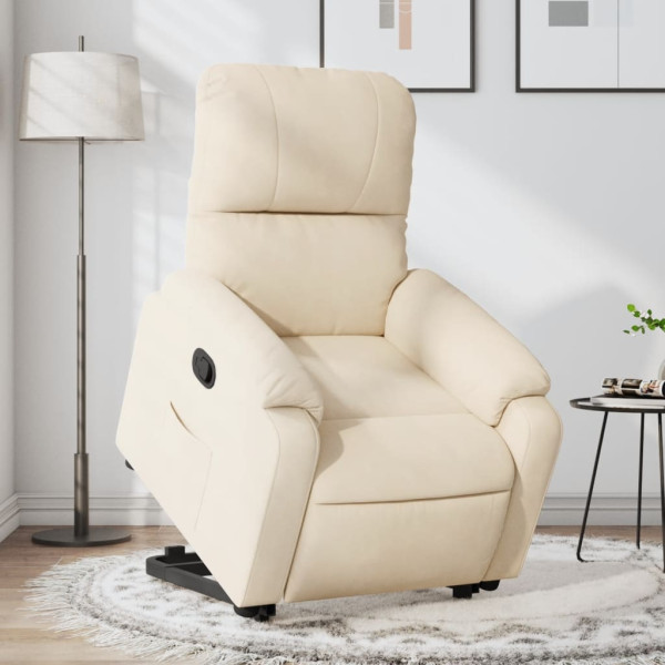 Sillón reclinable elevable tela de microfibra beige D