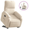 Sillón reclinable elevable tela de microfibra beige 2