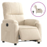 Sillón reclinable eléctrico tela de microfibra beige 2