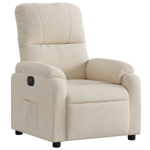 Sillón reclinable eléctrico tela de microfibra beige M 3