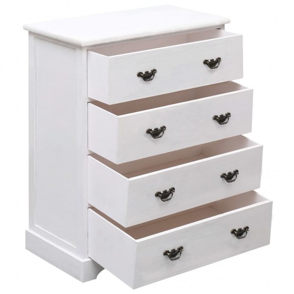 Armário com gavetas 60x30x75 cm madeira branco M 4