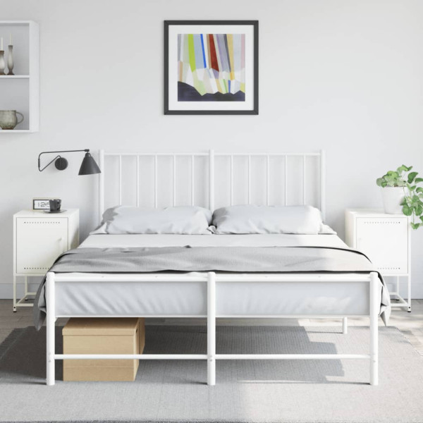 Mesas de cabeceira 2 pcs 36x39x60.5 cm aço branco M 3