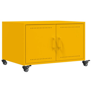 Mesa de centro 68x50x43.5 cm aço amarelo mostarda H