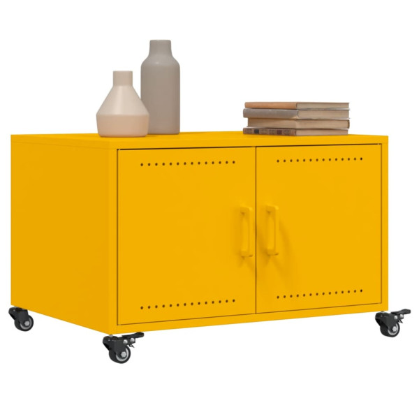 Mesa de centro acero laminado en frío amarillo 68x50x43.5 cm M 5