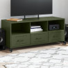 Móvel de TV 100.5x39x43.5 cm aço verde-azeitona 1