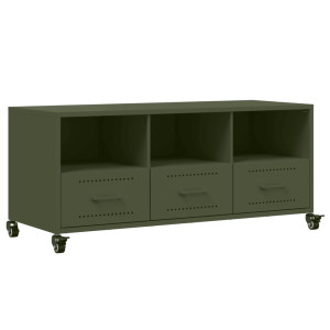 Móvel de TV 100.5x39x43.5 cm aço verde-azeitona H