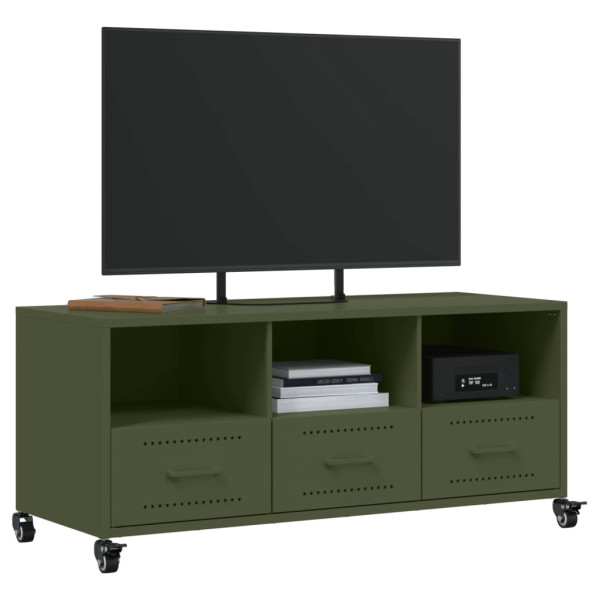 Móvel de TV 100.5x39x43.5 cm aço verde-azeitona M 4
