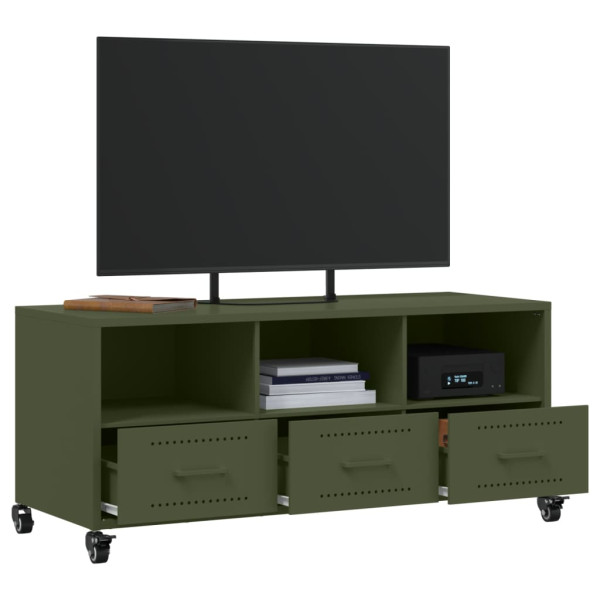 Móvel de TV 100.5x39x43.5 cm aço verde-azeitona M 5