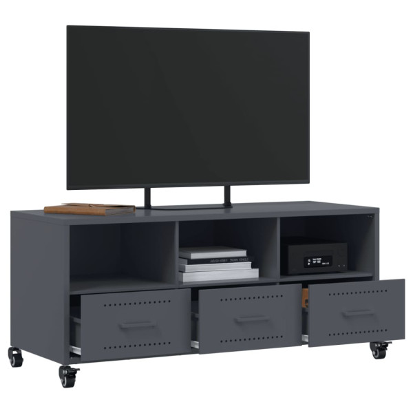 Mueble de TV acero laminado en frío antracita 100.5x39x43.5 cm M 5