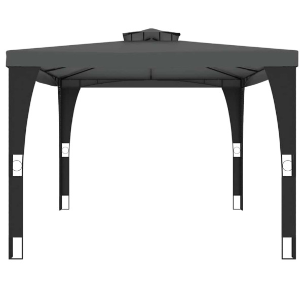 VidaXL Gazebo com telhado duplo 3.98x2.98 m aço antracite M 4