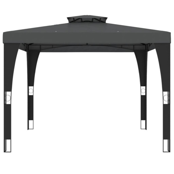 VidaXL Gazebo com telhado duplo 2.98x2.98 m aço antracite M 2