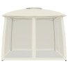 Gazebo com teto duplo e paredes de malha 2.93x2.93 m aço creme 4