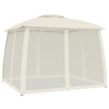 Gazebo com teto duplo e paredes de malha 2.93x2.93 m aço creme 5