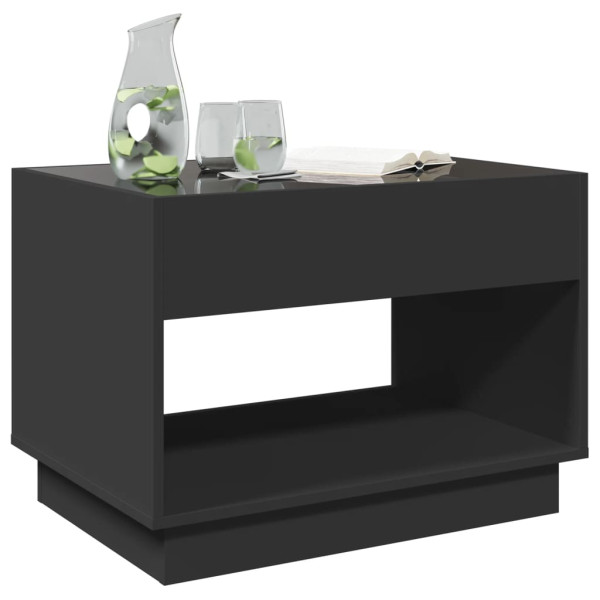 Mesa de centro con Infinity LED negro 70x50x50 cm M 4