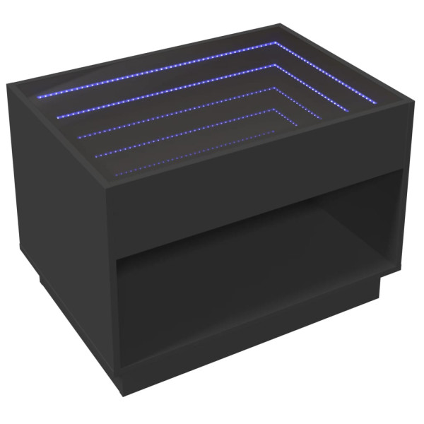 Mesa de centro con Infinity LED negro 70x50x50 cm M 5