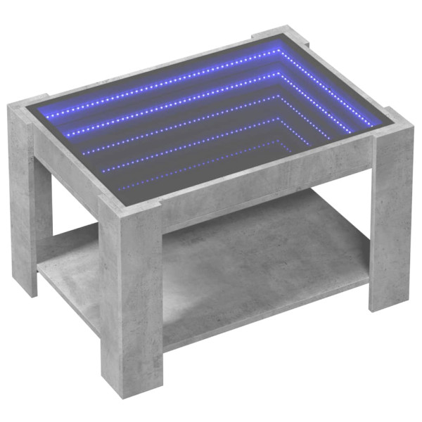 Mesa de centro y LED madera ingeniería gris hormigón 73x53x45cm M 3