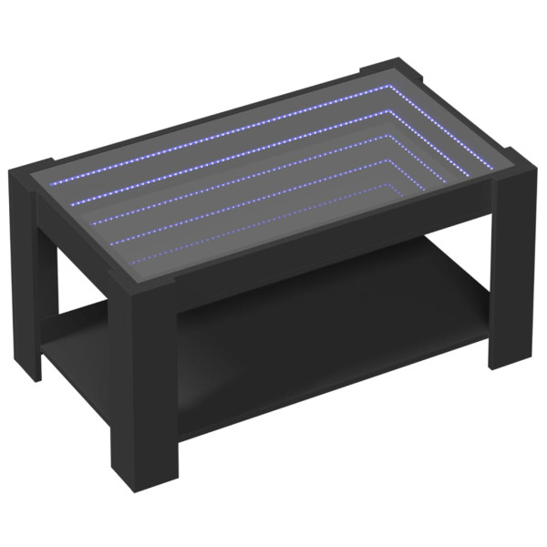 Mesa de centro con LED madera de ingeniería negro 93x53x45 cm M 3