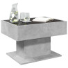 Mesa de centro y LED madera ingeniería gris hormigón 70x50x45cm 5