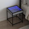 Mesa de centro con Infinity LED gris Sonoma 40x40x51 cm 1