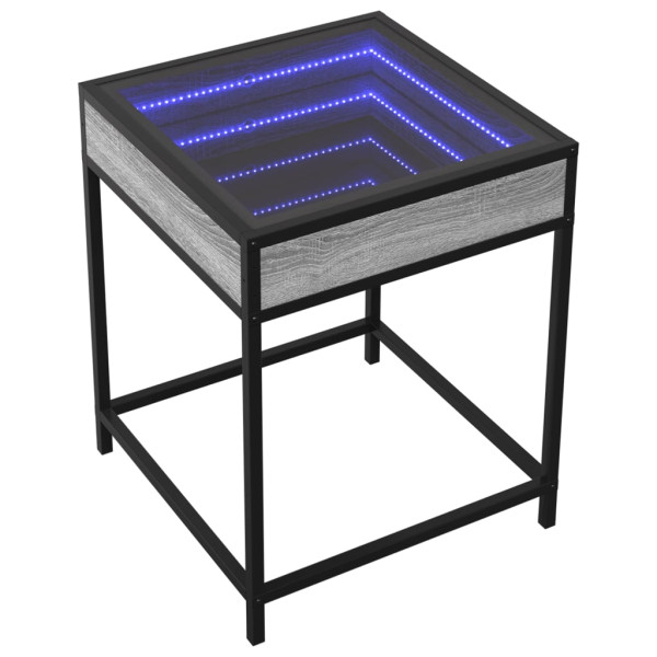 Mesa de centro con Infinity LED gris Sonoma 40x40x51 cm M 3