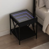 Mesita de noche con Infinity LED negra 40x40x49 cm 1