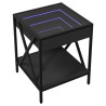 Mesa de cabeceira com luzes LED Infinity 40x40x49 cm preto 3